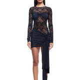 Midnight Mini Lace Dress