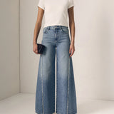 Joss Wide Leg Fray Outseam