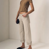Selena Cropped Cuffed- Mid Rise