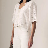 Column Eyelet Jean White