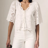 Embroidered Eyelet Blouse
