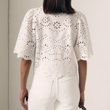 Embroidered Eyelet Blouse