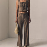Simone Linen Drawstring Pant