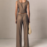Simone Linen Drawstring Pant