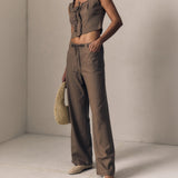 Simone Linen Drawstring Pant