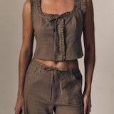 Linen Ruffle Cami