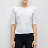 Pointelle Mid Sleeve Slim Fit Tee
