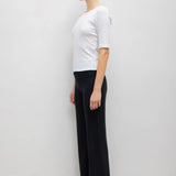 Pointelle Mid Sleeve Slim Fit Tee