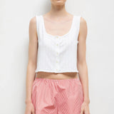 Pointelle Button Down Tank