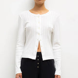 Pointelle Classic Crew Cardigan