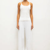 Pointelle Crop Wide Leg Pant