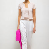 Pointelle Short Sleeve Cardigan