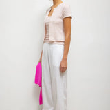 Pointelle Short Sleeve Cardigan