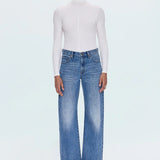 Lexi Mid Rise Bowed Straight Jean - Metropolis