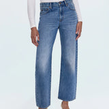 Lexi Mid Rise Bowed Straight Jean - Metropolis