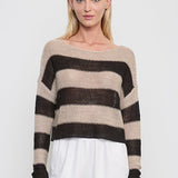 Stripe Linen Bateau Sweater