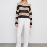 Stripe Linen Bateau Sweater