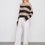 Stripe Linen Bateau Sweater