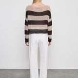 Stripe Linen Bateau Sweater