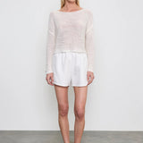 Linen Open Knit Bateau Sweater