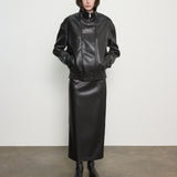 Oversized Leather Bomber Jacket