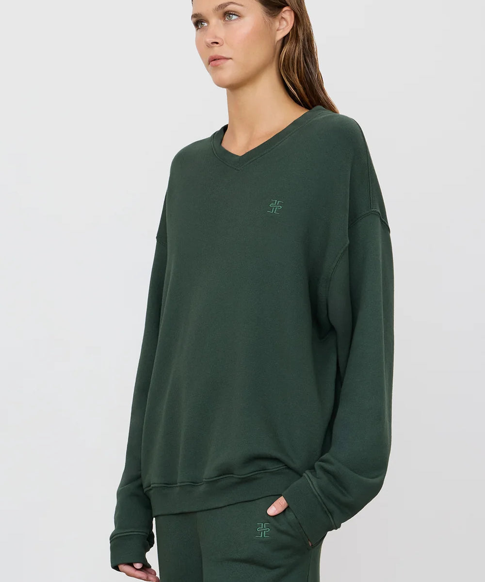 Oversized V Neck Sweatshirt