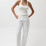 Lexi Mid Rise Bowed Straight Jean - Vintage White