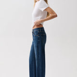 Lexi Mid Rise Bowed Straight Jean - Moonwave