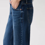 Lexi Mid Rise Bowed Straight Jean - Moonwave