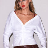 Ruched V-Neck Shirt
