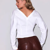 Ruched V-Neck Shirt