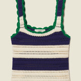 Justine Sweater Tank Navy W/ Antique White Stripe