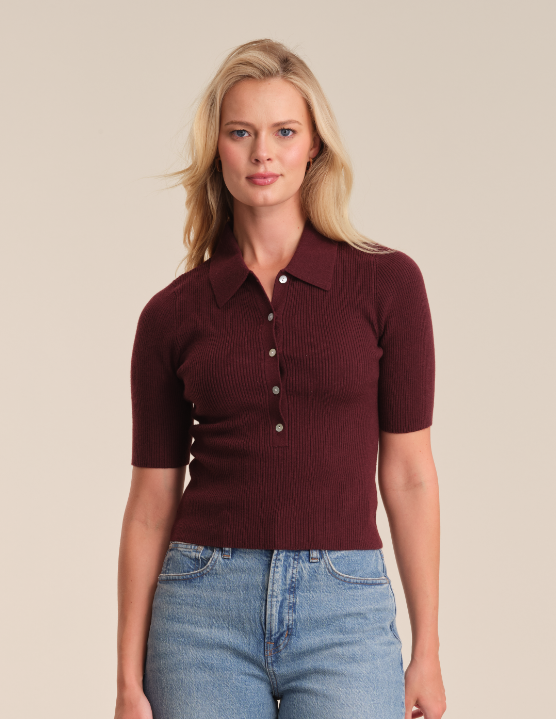 Ginny Short Sleeve Polo Collar Top