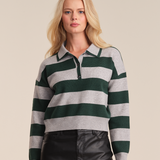 Lennon Double Collar Rugby Stripe Pullover
