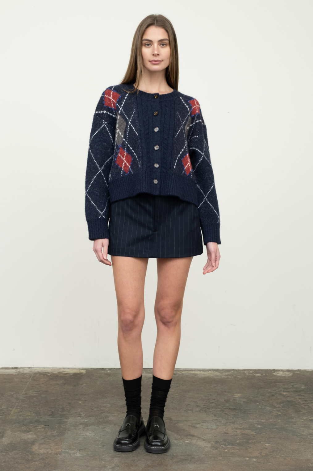 Button-Front Cardigan Sweater