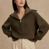 Maura Half Zip Rib Knit