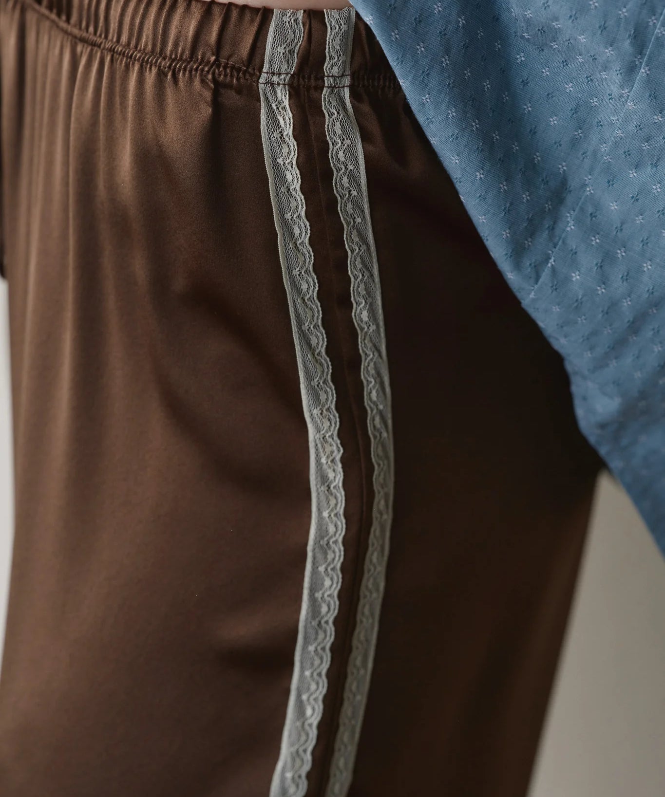 The Silk Lace Stripe Crop Pant