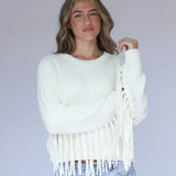 Carly Fringe Sleeve Crew