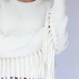 Carly Fringe Sleeve Crew