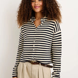 Taylor Striped Cardigan in Cotton Cashmere
