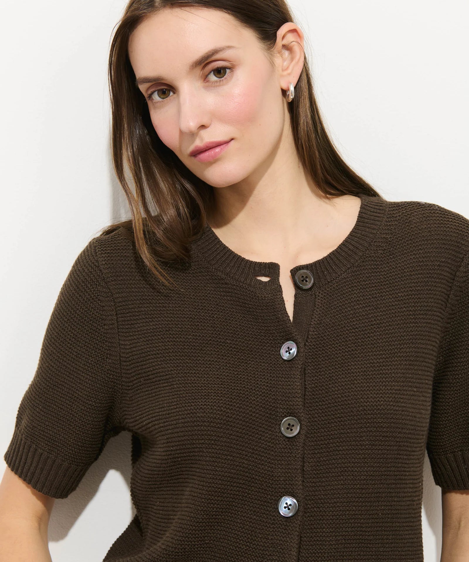 Elle Cardigan In Linen Cotton