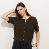 Elle Cardigan In Linen Cotton