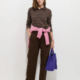Taylor Striped Cardigan in Cotton Cashmere