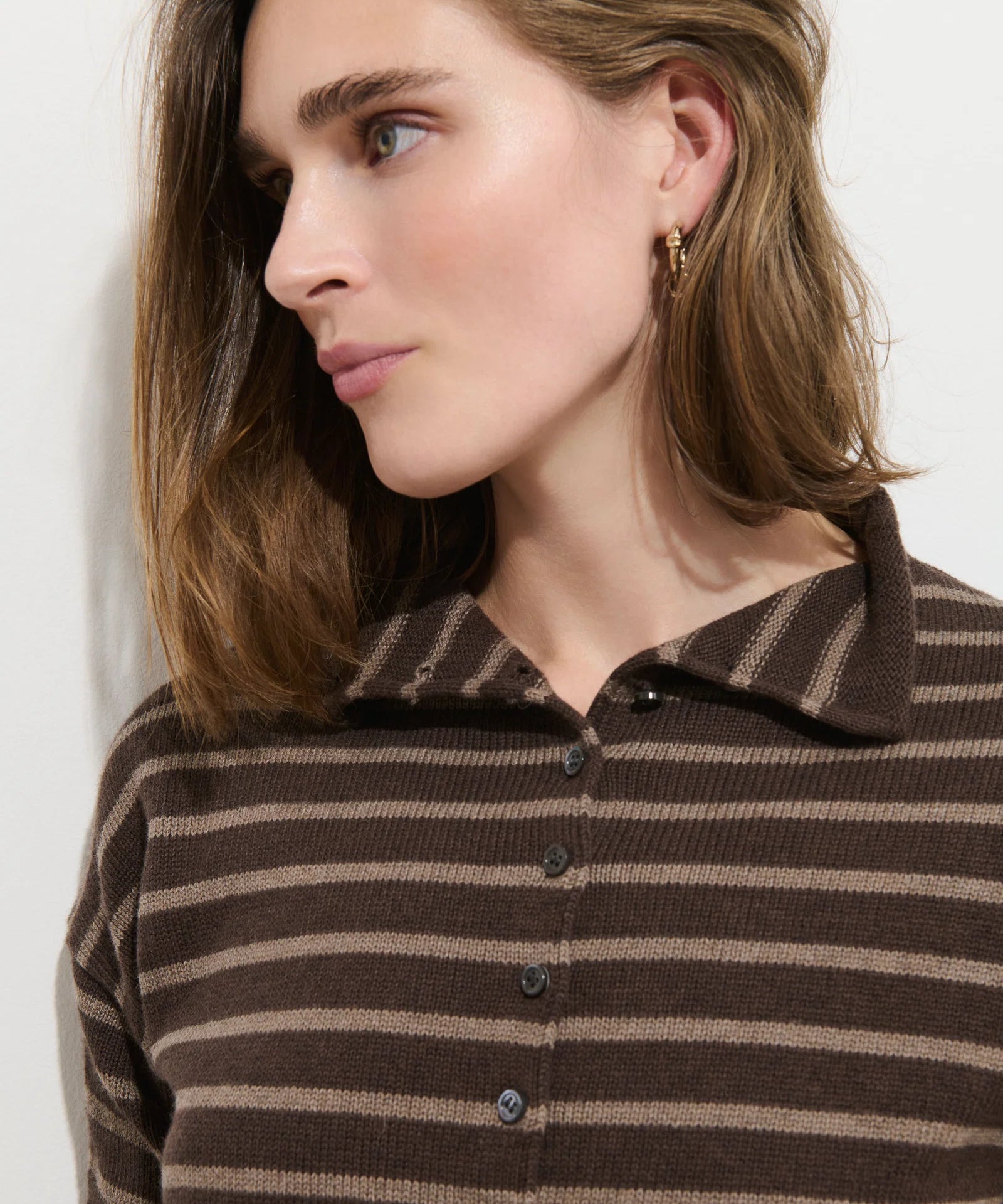 Taylor Striped Cardigan in Cotton Cashmere