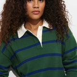 Bond St Striped Polo in Cotton Cashmere