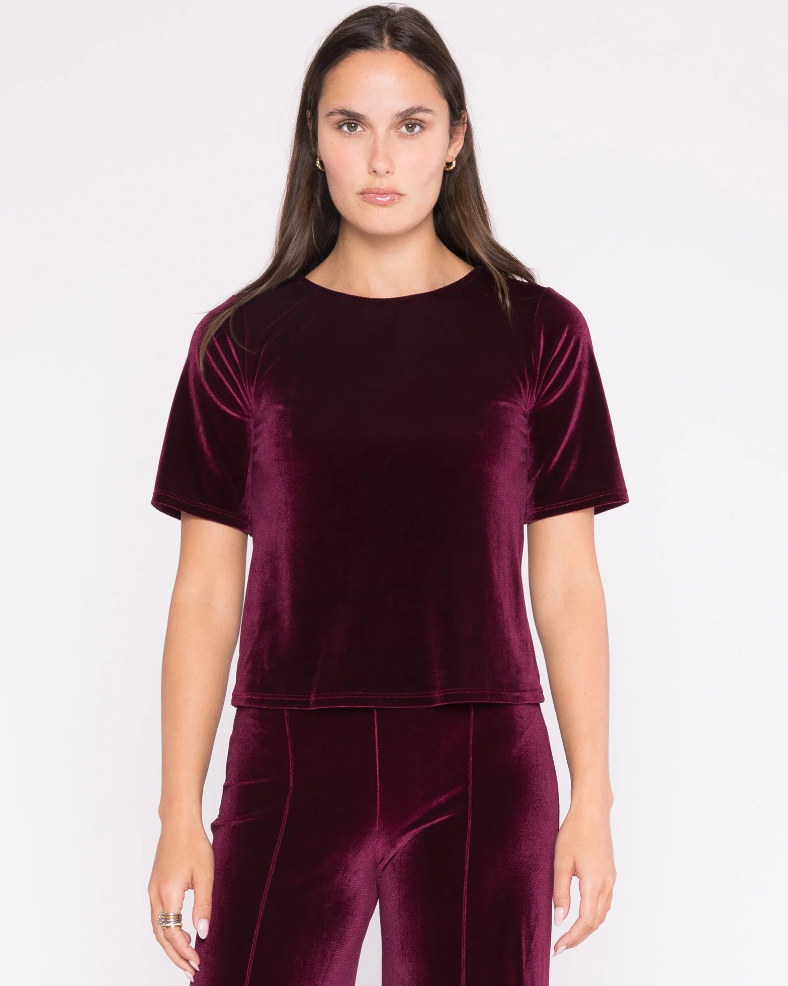 Velvet Short Sleeve Top Extended