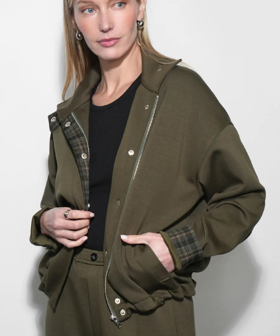 Nylah Soft Knit Funnel Neck Jacket
