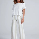 Cropped Sailor- Sand Stripe