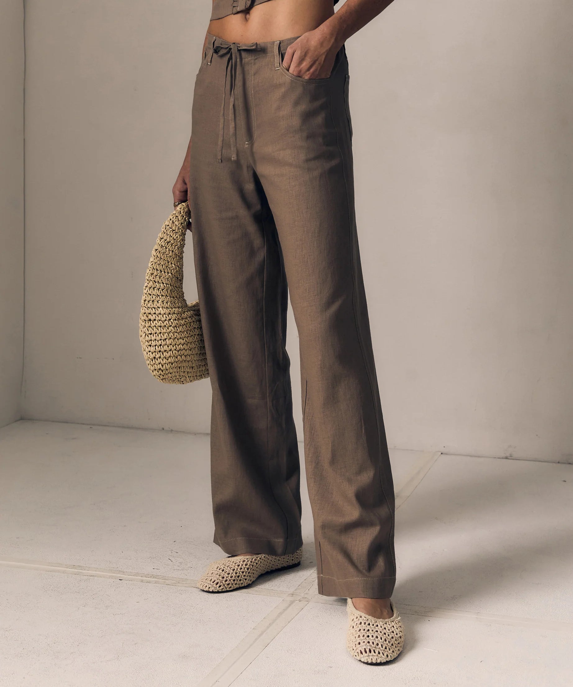 Simone Linen Drawstring Pant