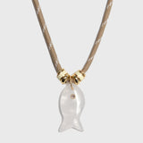 Crsytal Quartz Fish Necklace